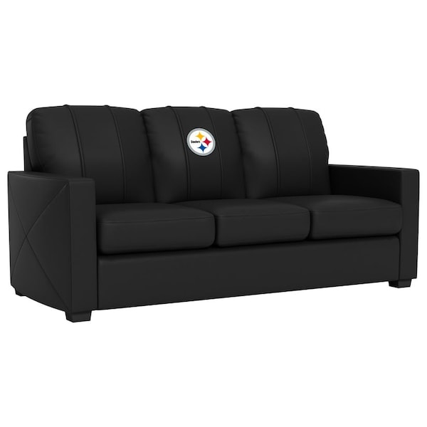 Dreamseat Silver Sofa with Pittsburgh Steelers Primary Logo XZ7759001SOCDBK-PSNFL21040 - main
